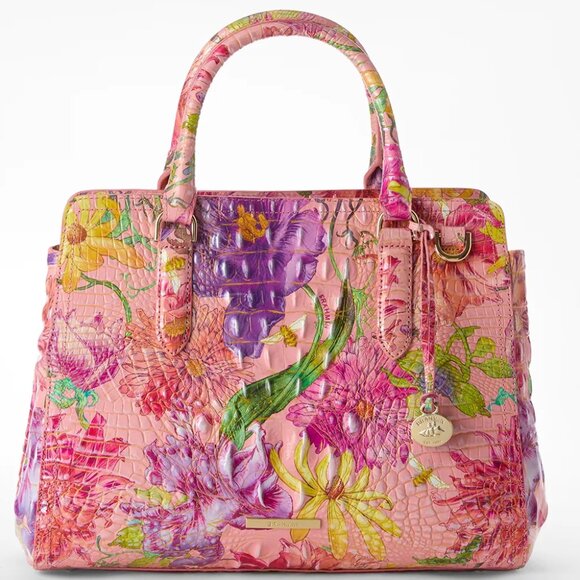 NWT ✅ Brahmin FINLEY PERENNIAL Melbourne DI Leather Satchel ✨ NWT, COA, DUST BAG - Picture 4 of 17